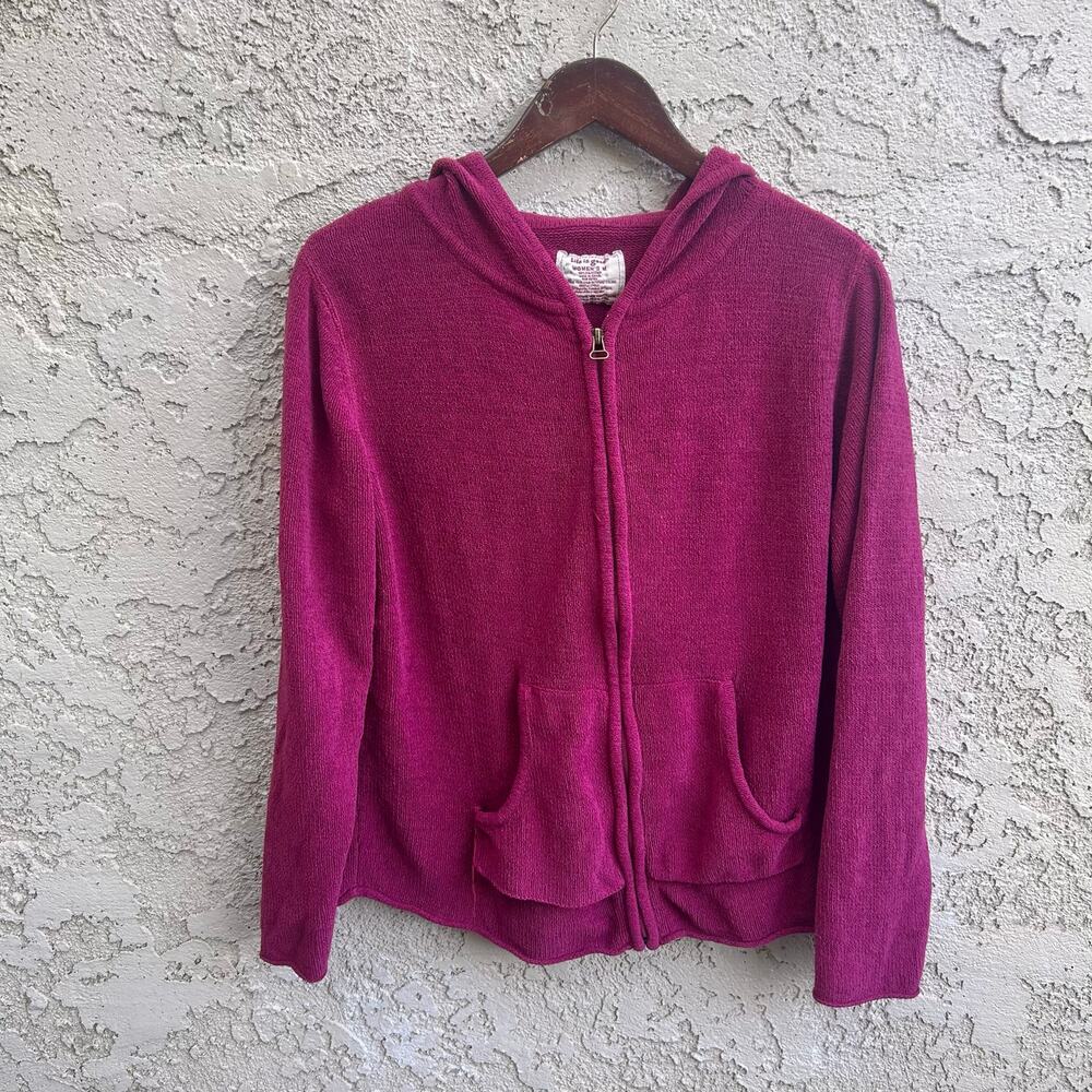 Life is Good. Super Soft Raspberry Zip Up Cozy Size Women’s M